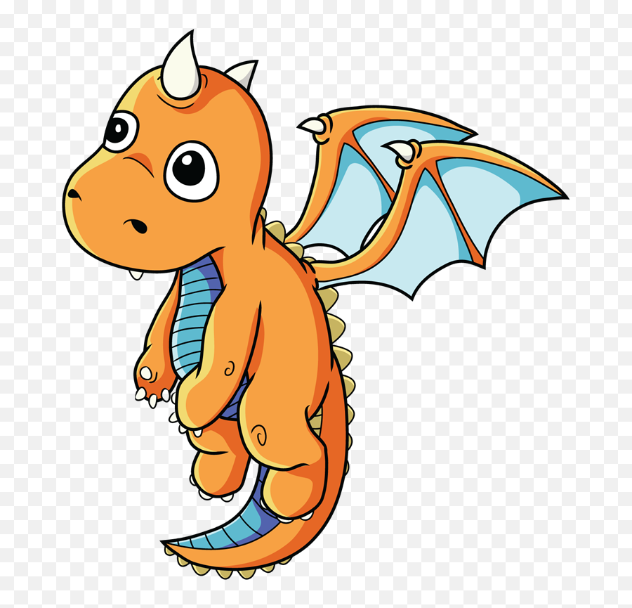 Cartoon Orange Dragon Cub Free Image - Baby Dragon Clipart Emoji,Cartoon Dragon Different Emotions