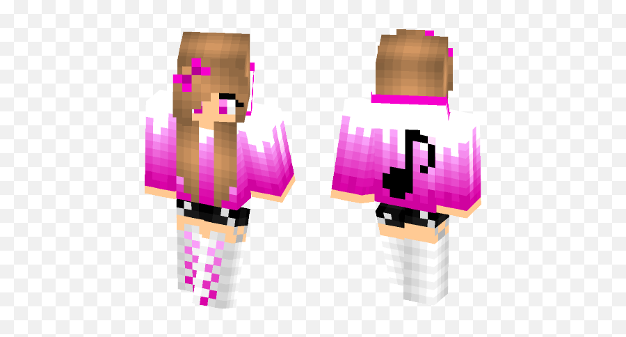 Download Musician Girl Pink Minecraft Skin For Free - God Girl Minecraft Skins Emoji,Piank Girl With Super Emotions