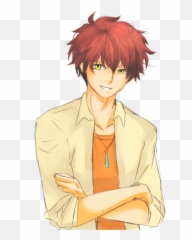 Brown Hair Hair Coloring Black Hair Red Hair - Hair Png Cute Anime Boys With Red Hair And Yellow Eyes Emoji,Hair Fli Emojis