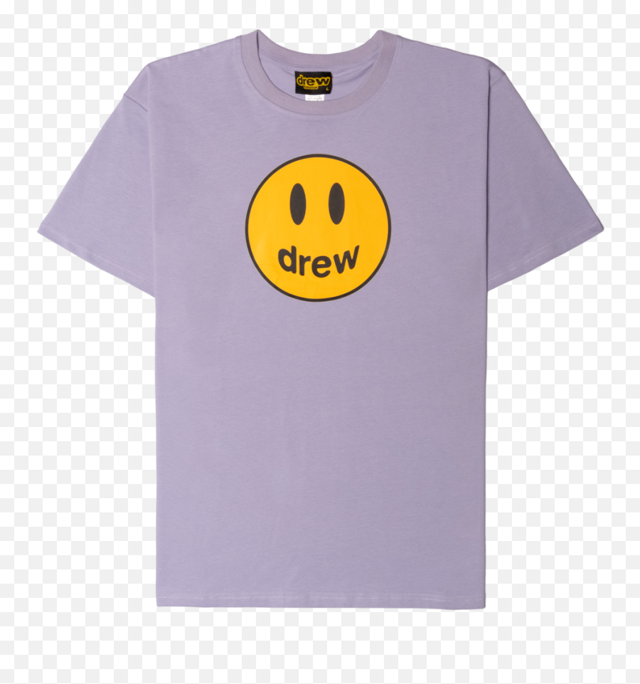 Drew House Mascot Faded Lavender Tee - Happy Emoji,In This House Emoticon