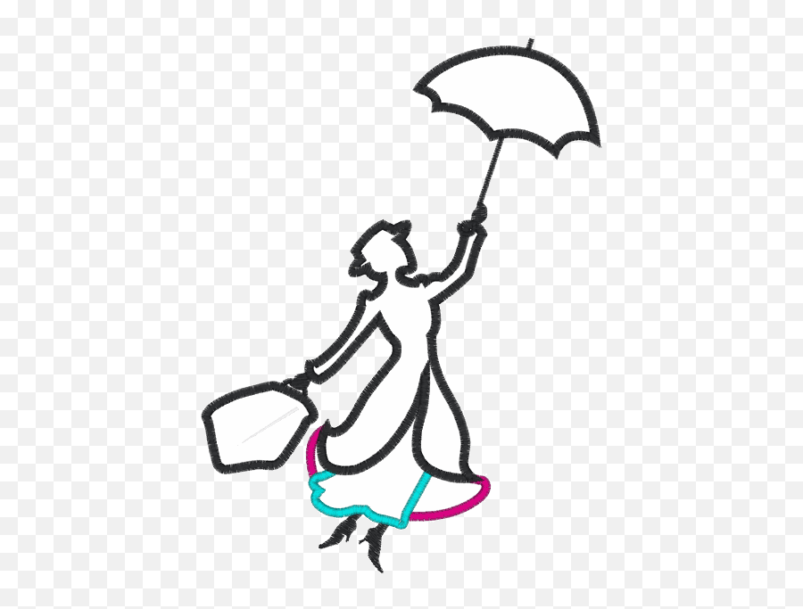 Mary Poppins Line Drawing Clipart - Outline Mary Poppins Drawing Emoji,Mary Poppins Emoji