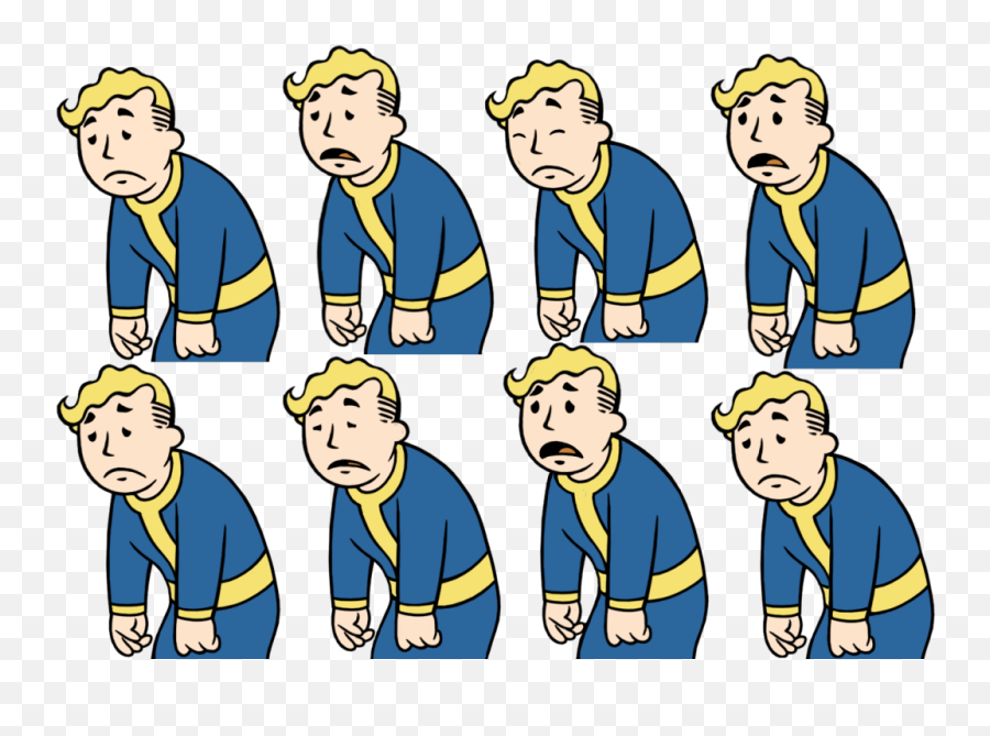 Fallout 4 - Sad Vault Boy Emoji,Fallout Guy Emotions