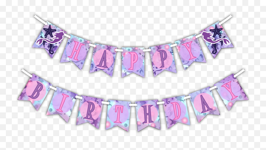 Download Hd Mermaid Happy Birthday Party Banner - Emoji Happy Birthday Christmas Theme,Birthday Emoji