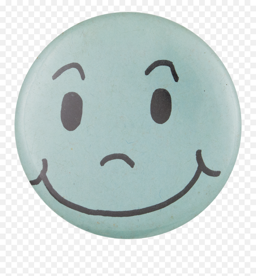 Blue Smiley Busy Beaver Button Museum - Bin Moto X Emoji,Eyebrows Emoticon