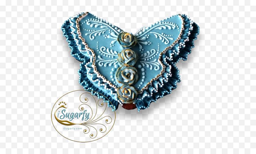 Isugarfyu0027s Frilled Cookies - Piped With Royal Icing Girly Emoji,Emoticon Blue Butterfly