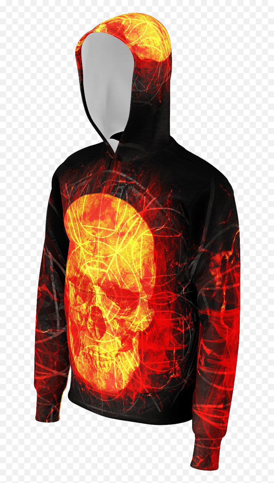 Download Matrix Fire Skull Hoodie - Hoodie Png Image With No Hooded Emoji,Matrix Emoji