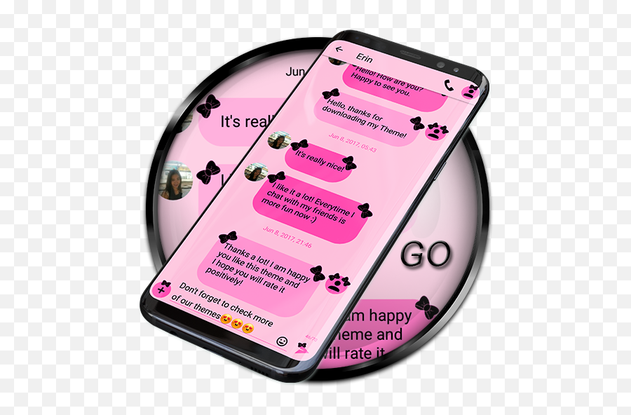 Pink Text - Sms Themes Emoji,Go Sms Emojis