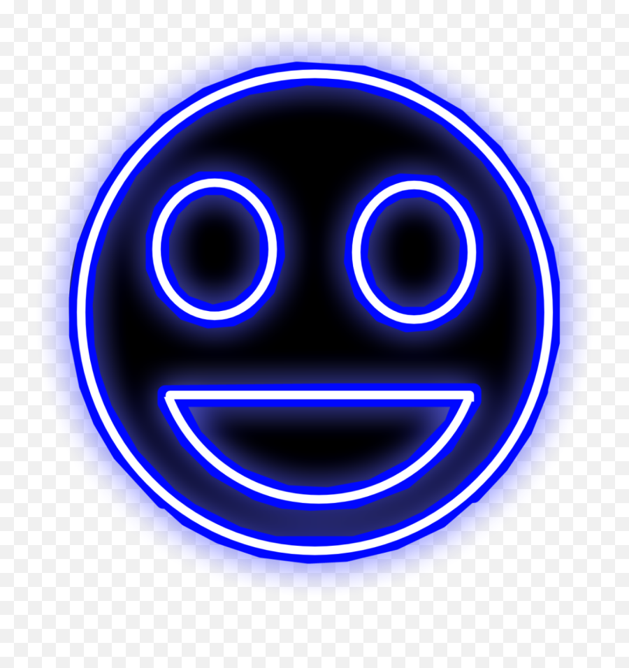 Happy Happiness Blue Neon Sticker By Jagbir Singh - Iaato Emoji,Blue Face Emoji