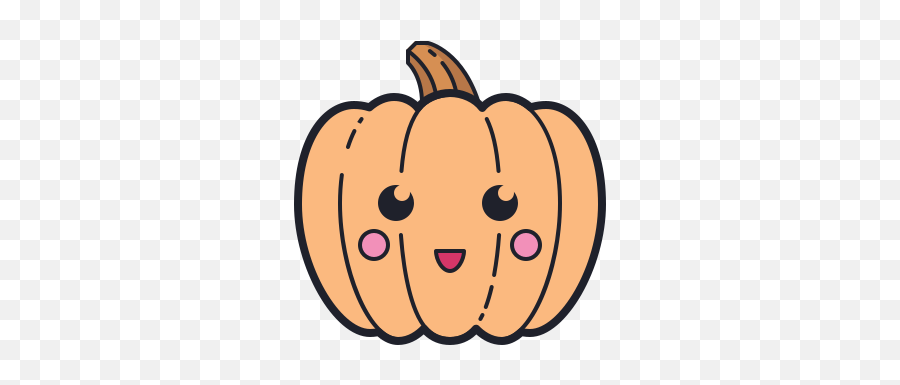 Cute Pumpkin Icon In Color Hand Drawn Style Emoji,Heart Eye Emoji Pumpkin Stencil