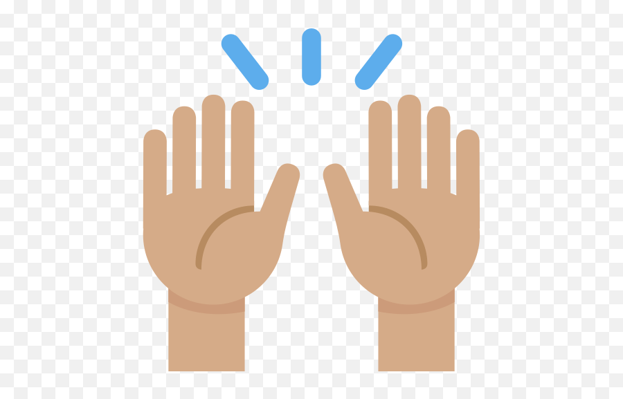 Raising Hands Emoji With Medium Skin - Raising Hands Emoji Transparent,Hands Up Emoji