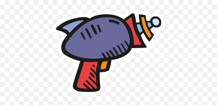 Laser Gun Free Icon Of Space Hand Drawn Color Sticker Emoji,Gun Emoticons Pack