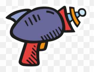 Laser Gun Free Icon Of Space Hand Drawn Color Sticker Emoji,Gun Emoticons Pack