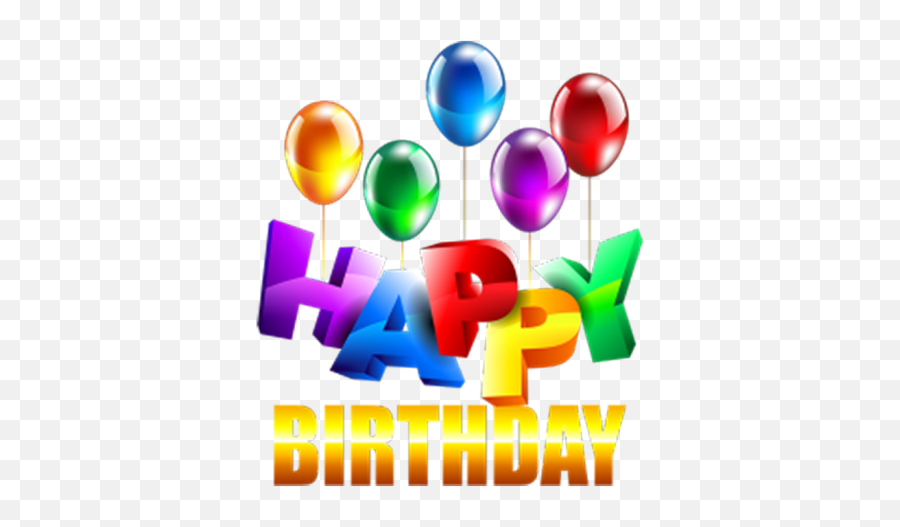 3d Happy Birthday With Balloon Png Transparent Images Emoji,Emoji Birthday Supply