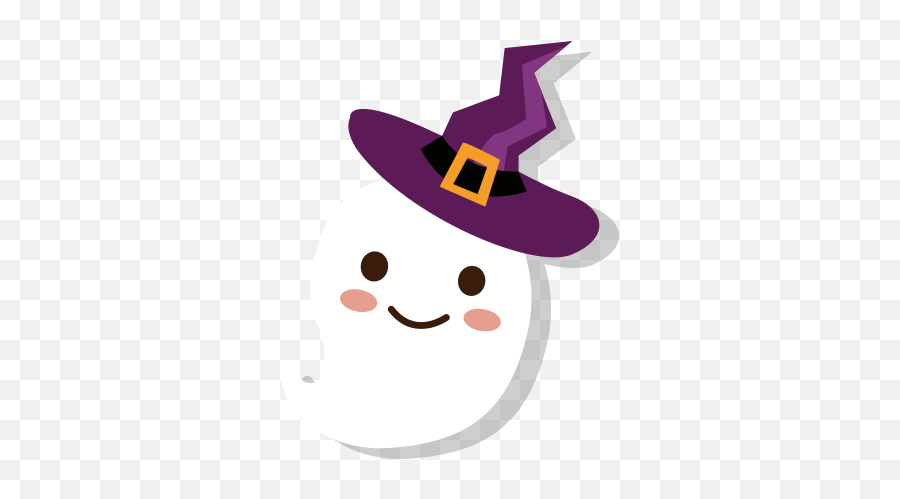 Ghost Witch Wizard Hat Cute Sticker By Lemon Tea - Happy Emoji,Witches Hat Emoji