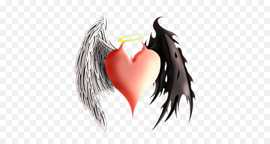 Good Devil Angel Halo Horns Sticker - Angel Devil Heart Emoji,Angel With Horns Emoji