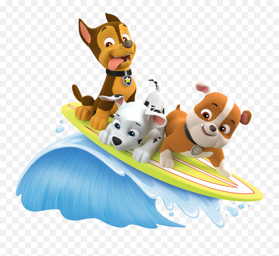Rubble Marshall Paw Patrol Clipart Png - Paw Patrol Summer Png Emoji,Surfer Emoji Transparent