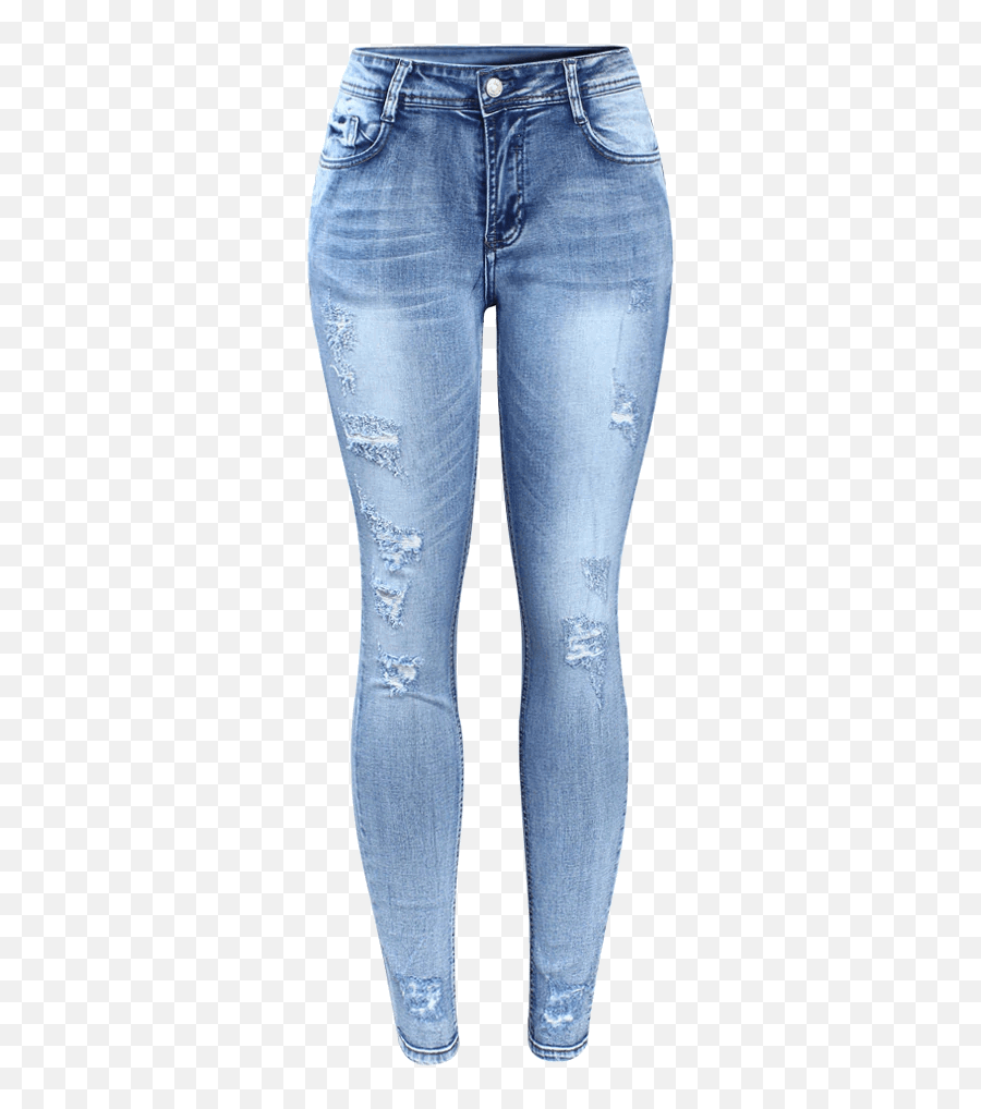 Classic Ripped Jeans For Women - For Women Emoji,Emoji Pants For Women