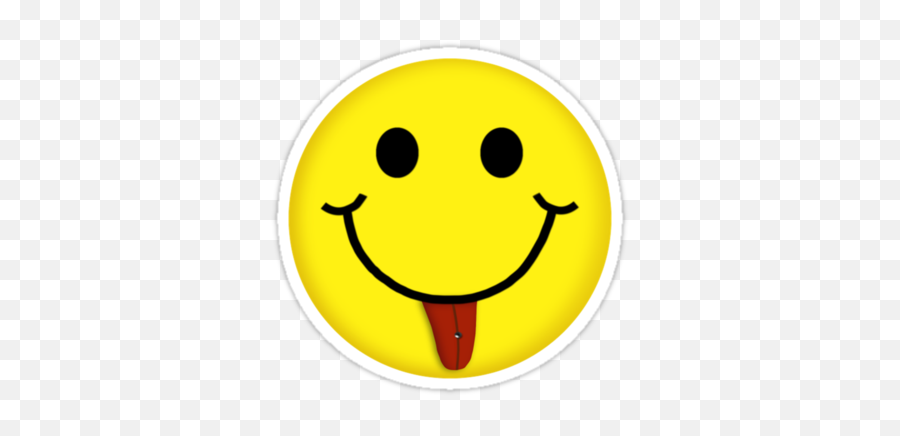 Happy Face Tongue - Wide Grin Emoji,Tongue Emoji Shirt