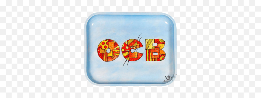 Ocb Patchwork Metal Rolling Tray - Rolling Paper Emoji,Metal Emoji Text