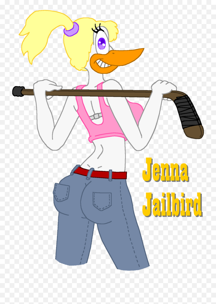 Jenna With Hockey Stick - Cartoon Hockey Puck And Stick Drawing Emoji,Jailbird Emoji