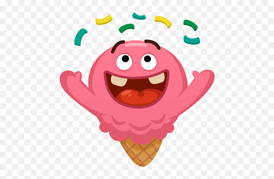 Pinky Ice - Cream Cone Sticker For Imessage By Hiep Nguyen Sticker Emoji,Ppap In Emojis