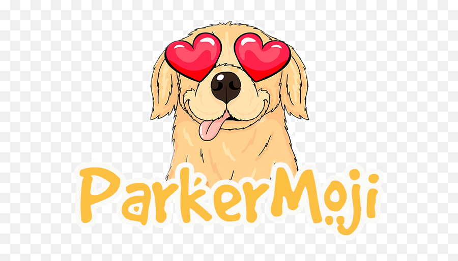 Parkermoji - Cute Golden Retriever Cartoons Emoji,Puppy Emoji