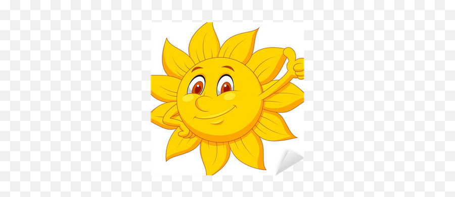 Sun Cartoon Character With Thumb Up Sticker U2022 Pixers - We Live To Change Thumbs Up Sun Emoji,Emoticon Golden Sun