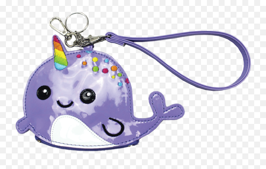 Narwhal Purse Key Chain - Girly Emoji,Key And Ring Emoji