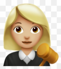 Emoji Iphone Sticker - Woman Judge Emoji,Mallet Emoji