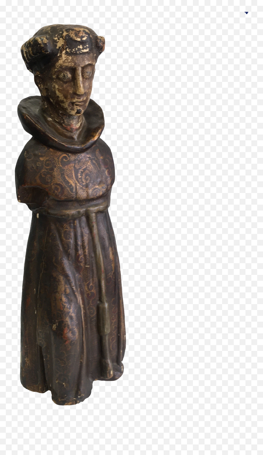 Wood Carved Monk Statue - Artifact Emoji,Emotion Monk Statue