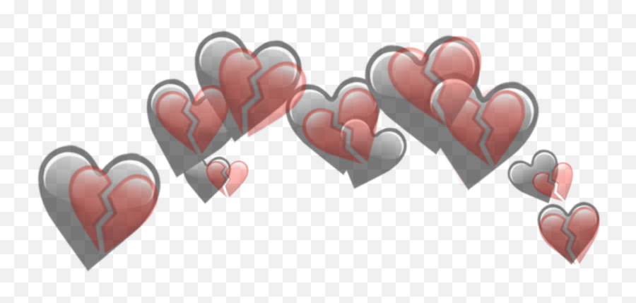 Black Red Broken Emoji Hearts Sticker By Josephine,Double Hearts Emoji
