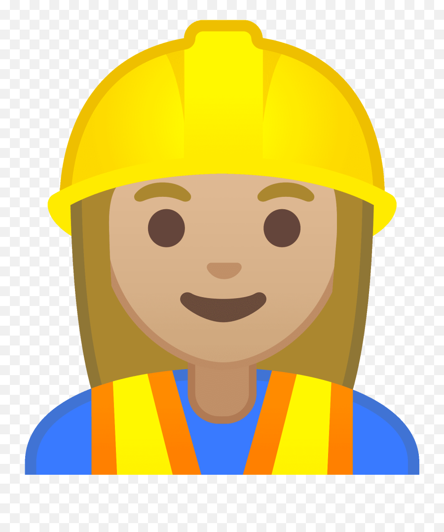 Woman Construction Worker Emoji Clipart - Emoji Construccion,Construction Emoji