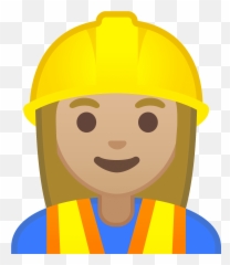 Woman Construction Worker Emoji Clipart - Emoji Construccion,Construction Emoji