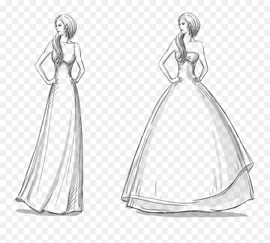 Download Gown Different Fashion Painted - Mujeres Con Vestidos Dibujos Emoji,Dress On Fire Emoticon