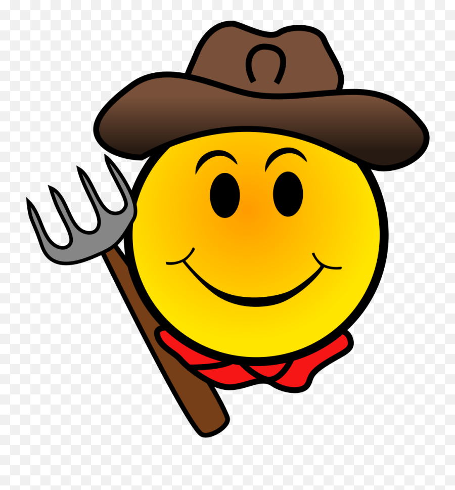 Farmer Smiley Svg Vector Farmer Smiley Clip Art - Svg Clipart Emoji,Sneaky Cowboy Emoticon