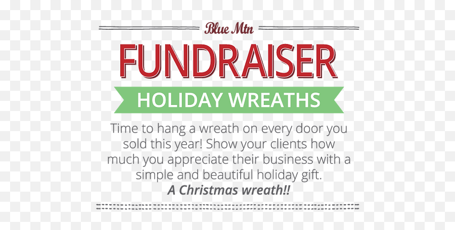Christmas Wreath Client Gifts Blue Mtn Fundraising Emoji,Christmas Wreath Text Emoticon