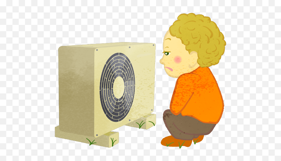 Boy Looking At Air Conditioner Outdoor - Fan Emoji,Air Conditioner Emoji