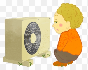 Boy Looking At Air Conditioner Outdoor - Fan Emoji,Air Conditioner Emoji