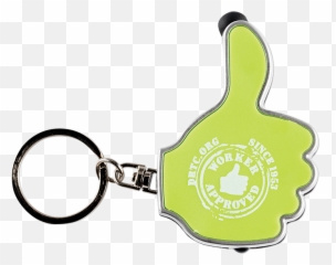 Download Hd Lime - Colored Thumbs Up Keyring With The Words Solid Emoji,Emoji Keyring