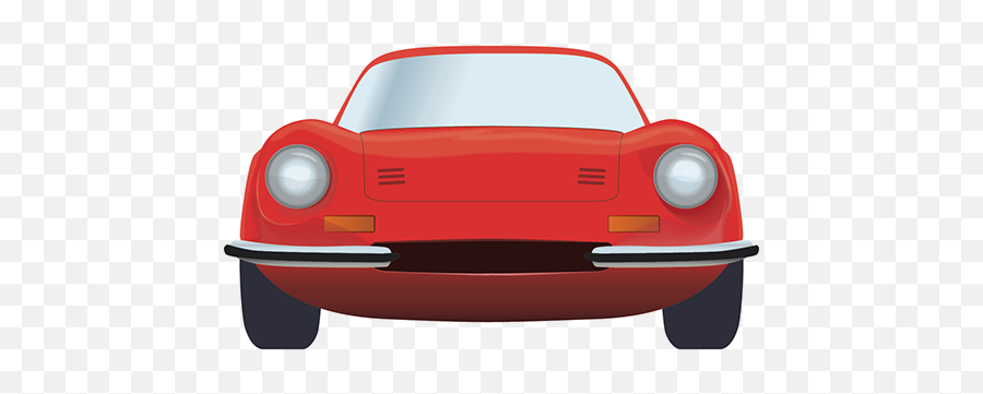 246 Dino Gt - Illustrator Rendering On Behance Emoji,Red Car Front Emoji