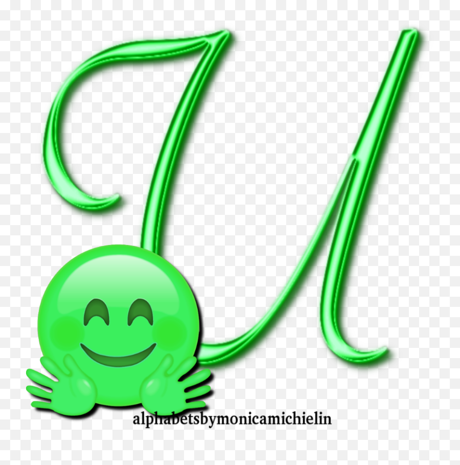 Monica Michielin Alphabets Green Smile Hands Alphabet Emoji,Green Plus Emoji