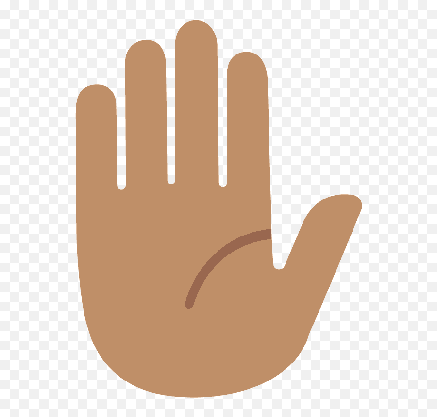Raised Hand Emoji Clipart - Mano Levantada Emoji Tono De Piel Medio Emoji,Emoji Mano