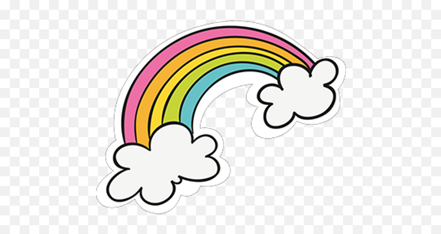 Rainbow With Clouds Clipart Sticker - Rainbow Clouds Clipart Emoji,Ticket Gun Skull Emoji Pop