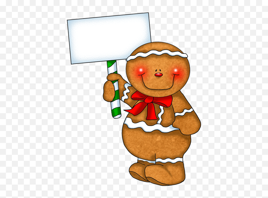Gingerbread Man Man Walking Sunny Day Clip Art Clipart - Gingerbread Man With Sign Emoji,Gingerbread Emoji