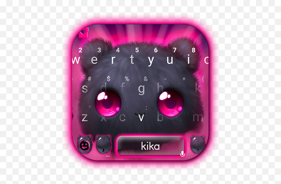 Cute Fluffy Black Cat Keyboard Theme - Apps On Google Play Dot Emoji,Kitty Emoji Copy And Paste