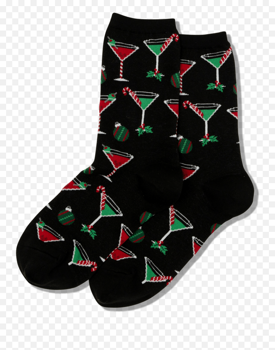 Womenu0027s Christmas Cocktails Crew Socks U2013 Hotsox - Unisex Emoji,Mrs Claus Emoji