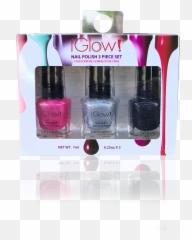 Iglow Nail Polish 3pk Shades - Glow Nail Polish 3 Piece Set Emoji,Nails With Emojis And Glitter