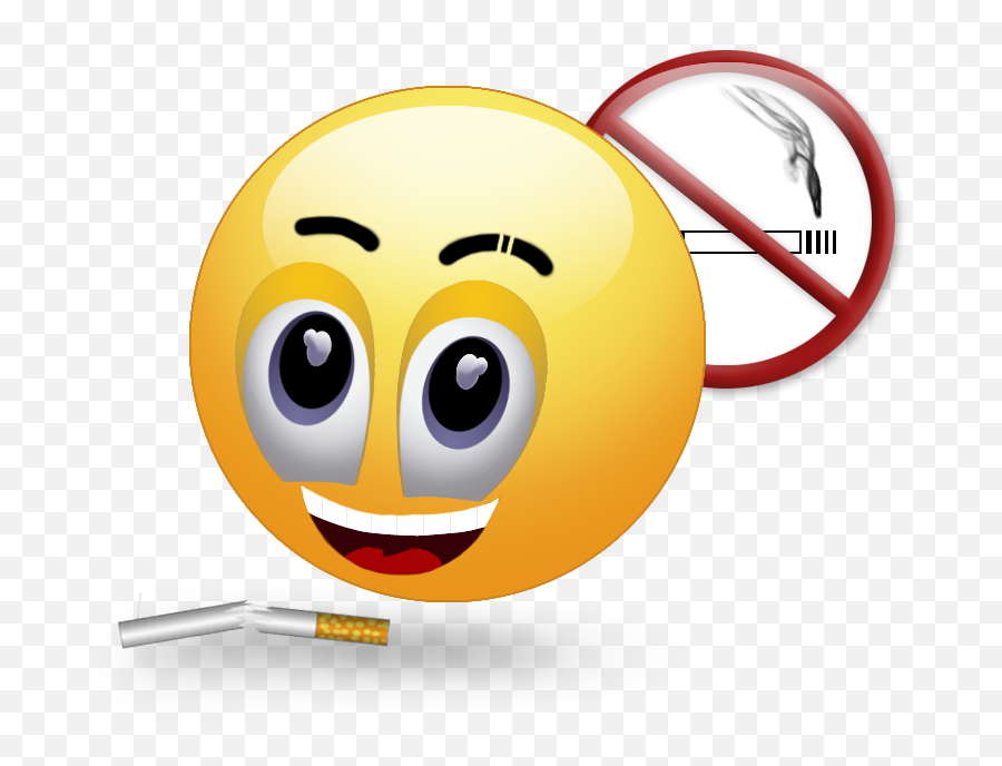 Pin Op No Yes Smoking - Happy Emoji,Smoking Emoticon