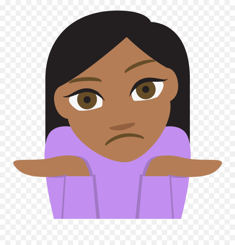 Person Shrugging Emoji Clipart - Don T Know Emoji Vector,Shrugs Emoji