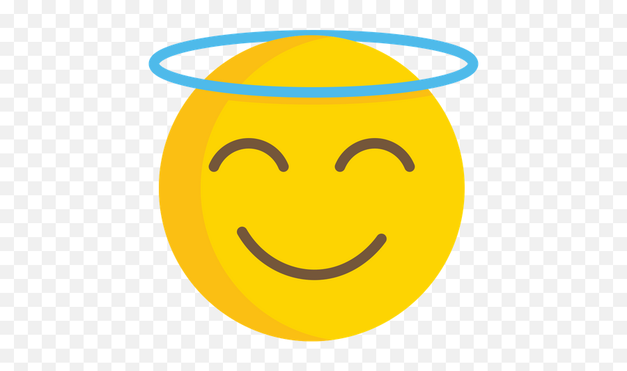 Smiling Face With Halo Emoji Icon Of Flat Style - Available Happy,Tongue Emoji Face